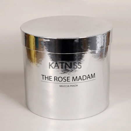 Луксозна цилиндрична кутия THE ROSE MADAM – сребриста