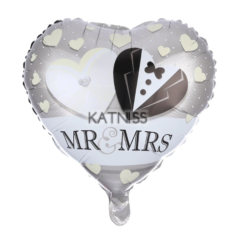 Балон "Mr&Mrs" - 34x38 см / Foil Balloon "Mr&Mrs" - 34x38 cm
