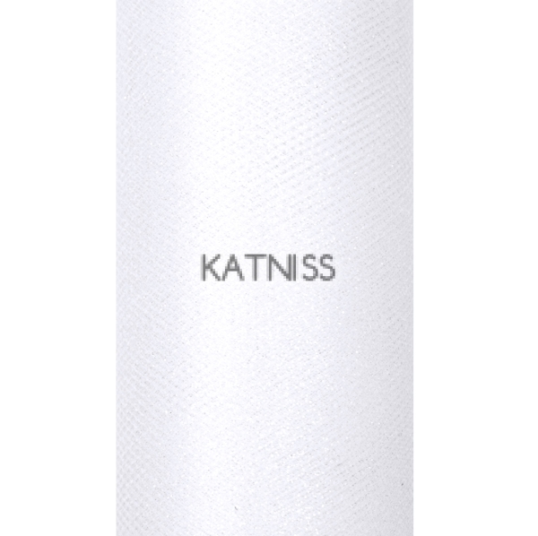 Бял тюл с брокат - 15 см/9 м