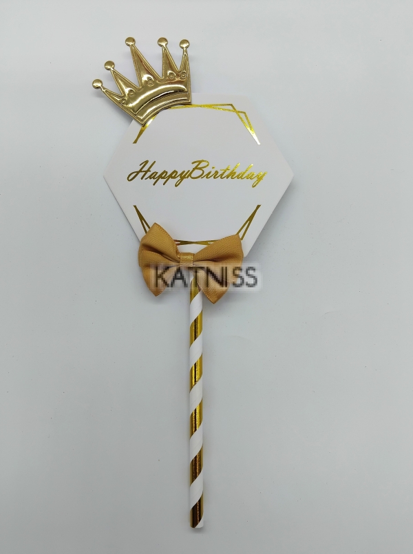 Топер за торта "Happy Birthday"