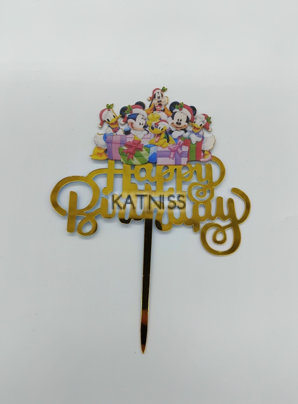 Топер за торта "Happy Birthday" с анимационни герои