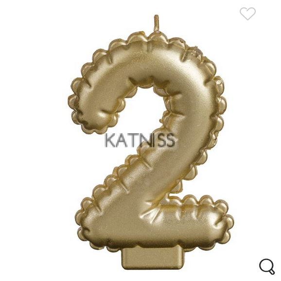 Златиста свещ за торта "2"