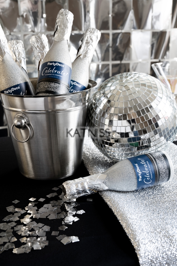 КОНФЕТИ БУТИЛКА СРЕБРО