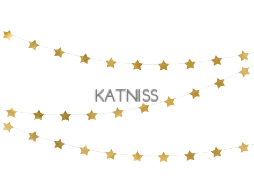 Банер със звезди - златист - 3.6 м / Gold Stars Foil Balloon - 3.6 m