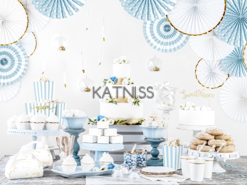 Хартиени сламки - светло сини - 19.5 см - 10 броя / Baby Blue Paper Straws - 19.5 cm - 10 pieces