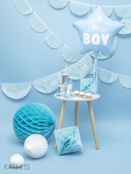 Фолиев балон под формата на звезда "It's a Boy" - син - 48 см / Blue Star Foil Balloon "It's a Boy" - 48 cm