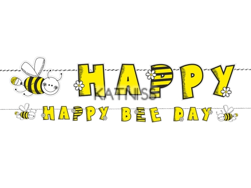 Банер "Happy Bee Day" - 16.1х153 см / Banner "Happy Bee Day" - 16.1x153 cm