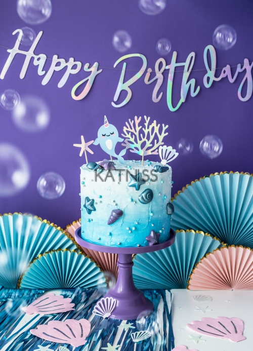 Банер "Happy Birthday" в преливащ цвят - 16.5x62 см / Hameleon Banner "Happy Birthday" - 16.5 x62 cm