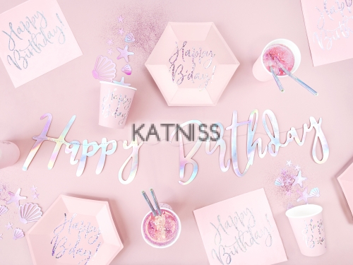 Банер "Happy Birthday" в преливащ цвят - 16.5x62 см / Hameleon Banner "Happy Birthday" - 16.5 x62 cm