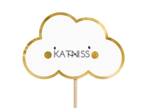 Топери за кексчета с облаци и крила - 12.5 см - 6 броя / Cupcakes Toppers With Clouds And Wings - 12.5 cm - 6 pieces