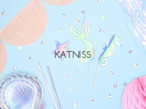 Топери за торта "Русалка" в преливащи цветове - 24.5 см - 3 броя / Hameleon Cake Toppers "Mermaid" - 24.5 cm - 3 pieces