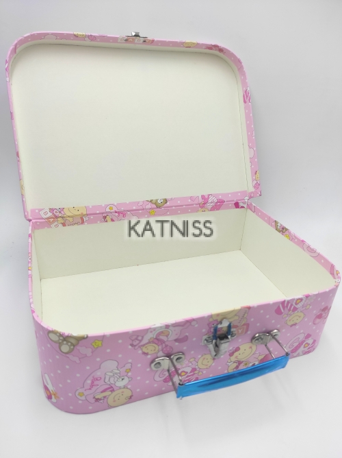 Розова подаръчна кутия - куфар - 28х19 см / Pink present box - suitcase - 28x19 cm