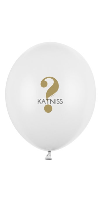 Латексов балон с въпросителен знак - бял - 30 см / Balloon with question - white - 30 cm