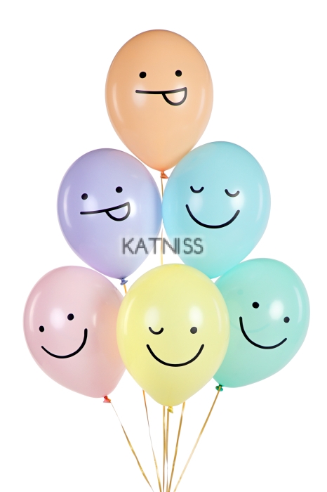 Латексови балони с усмивки в различни цветове - 30 см / Balloons with smiles in different colours - 30 cm