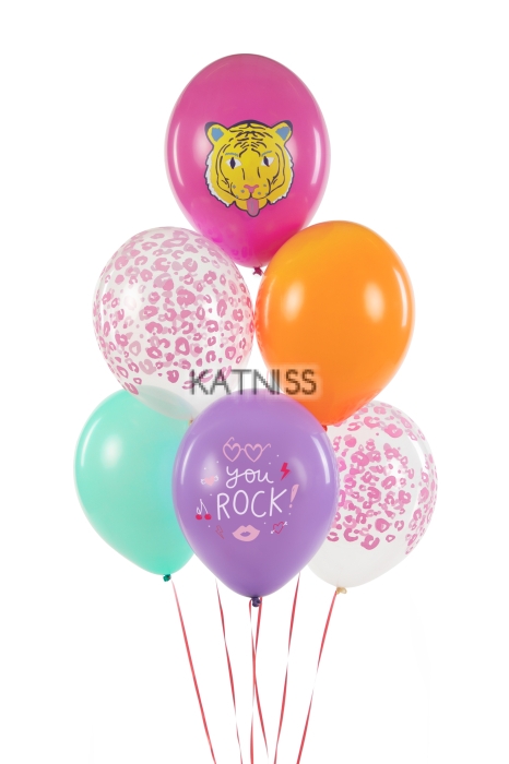 Прозрачен балон с розови точки - 30 см / Transperant balloon with pink dots - 30 cm