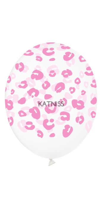 Прозрачен балон с розови точки - 30 см / Transperant balloon with pink dots - 30 cm