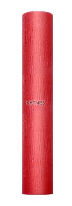 Червен гладък тюл - 30 см/9 м