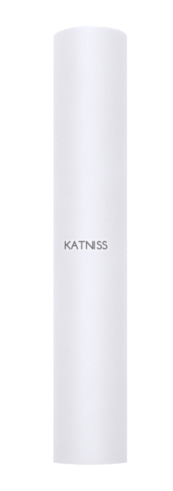 Бял гладък тюл - 30 см/9 м