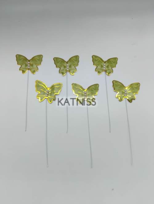 Топери за торта зелени пеперуди