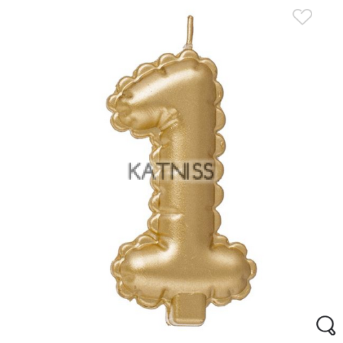 Златиста свещ за торта "1"