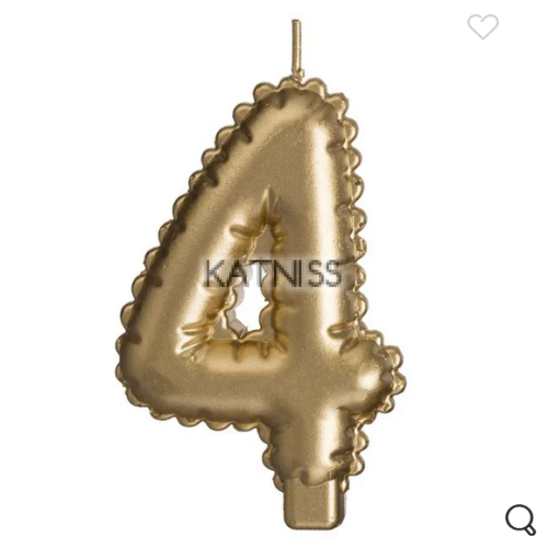 Златиста свещ за торта "4"