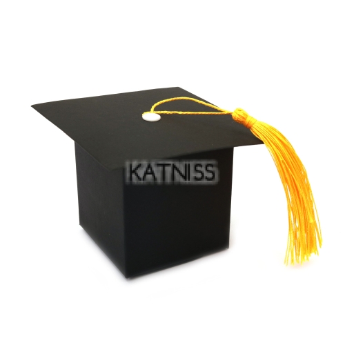 Черни кутии с пискюл за абитуриентски бал - 6х6х6 см