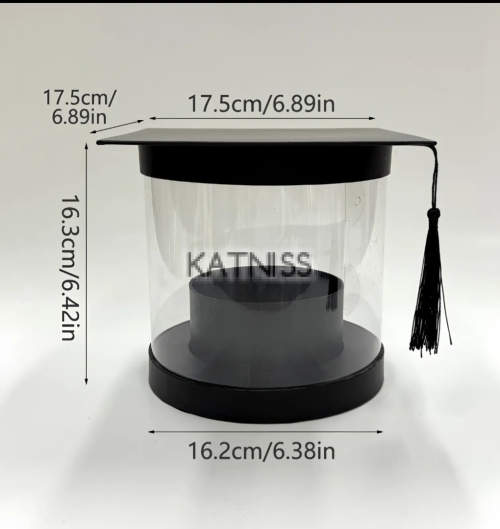 Прозрачна кутия за абитуериентски бал с черен капак