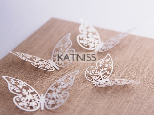 ХАРТИЕНИ ПЕПЕРУДИ БЯЛО - 10 БР.- 8.5 СМ.