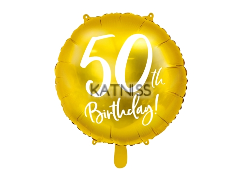 ФОЛИЕВ БАЛОН 50 th - BIRTHDAY 40 см. -ЗЛАТО 