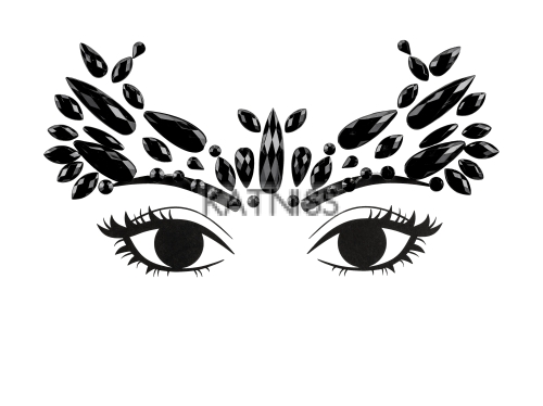 СТЪКЛЕНИ КРИСТАЛИ ЗА ЛИЦЕ  ЧЕРНИ -14.5/5.5 СМ.