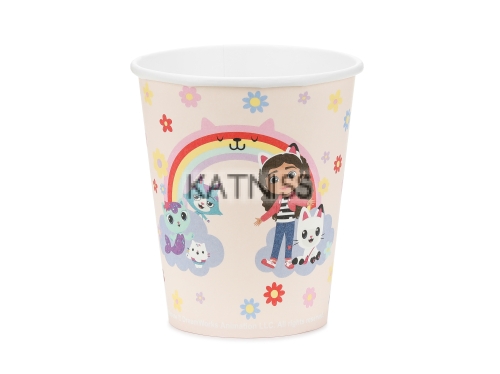 ПАРТИ КАРТОНЕНИ ЧАШИ КЪЩИЧКАТА НА ГАББИ 250 МЛ. 6 бр..МИКС/CUPS GABBY;S DOLLHOUSE, 1 pkt/6 pc.