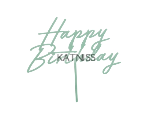 ТОПЕР ЗА ТОРТА СВЕТЛО ЗЕЛЕНО ,АКРИЛ -16.5 СМ./Acrylic cake topper 'Heppy Birthday',green 16.5 sm.