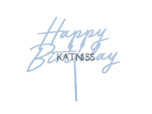 ТОПЕР ЗА ТОРТА СВЕТЛО СИНЬО ,АКРИЛ -16.5 СМ./Acrylic cake topper 'Heppy Birthday',misty blue, 16.5 sm.